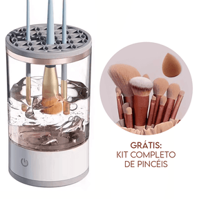 MakeClean™ Limpador de Pincel de Maquiagem 3 em 1 [Brinde Kit Completo de Pinceis]