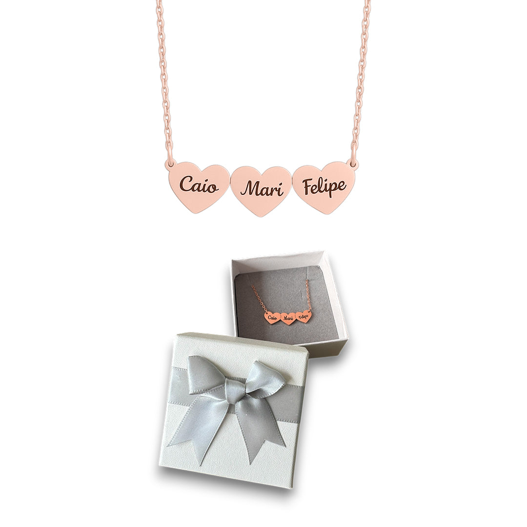 Colar Coração Personalizado com Nomes