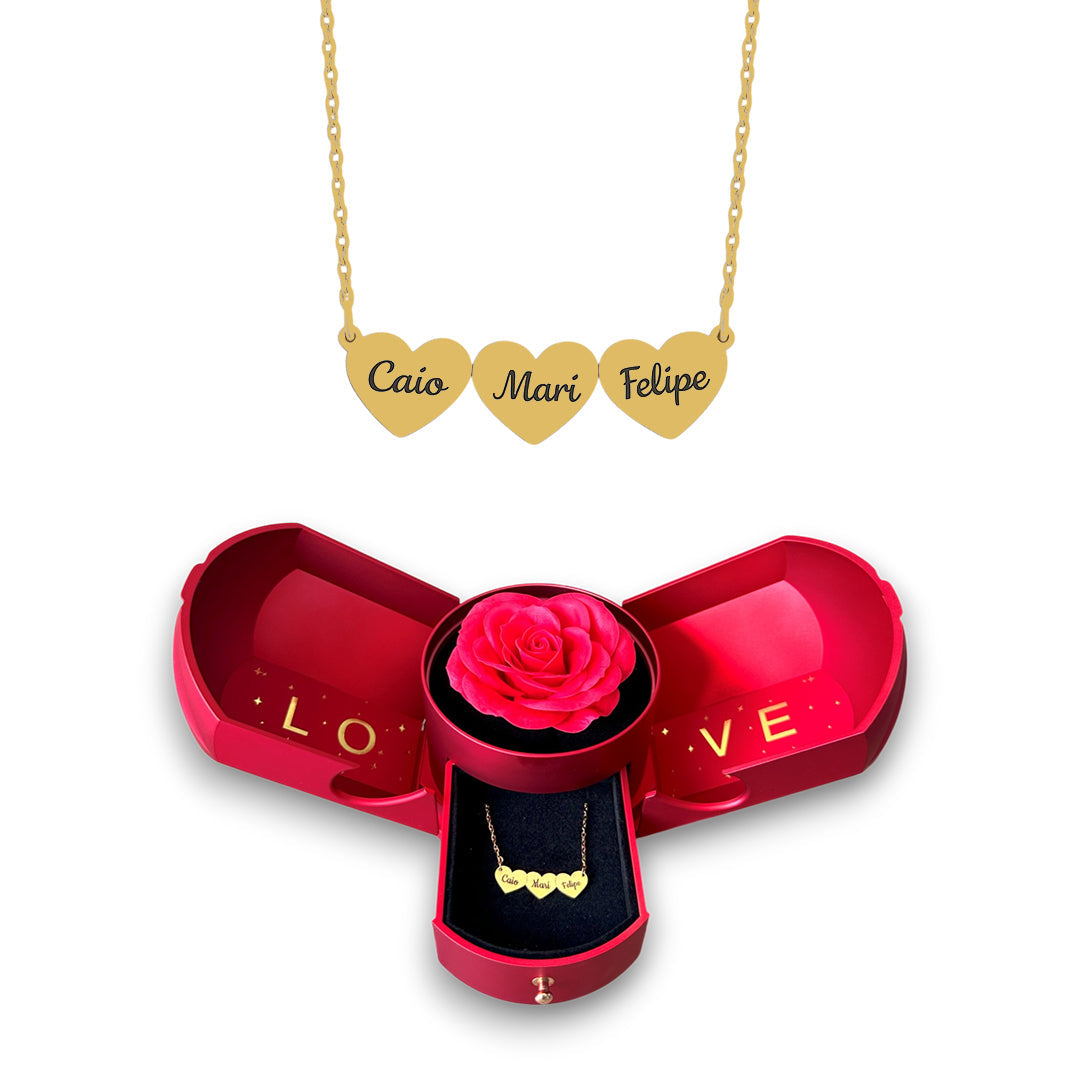 Colar Coração Personalizado com Nomes